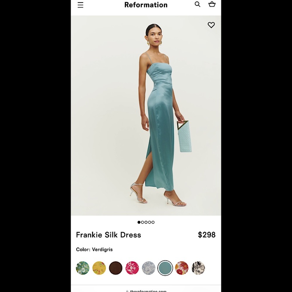 Reformation Frankie Silk Dress - Size 6